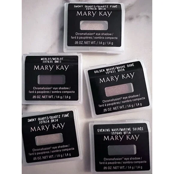Mary Kay Chromafusion Eye Shadow lot of 5 smoky quartz merlot golden wave navy