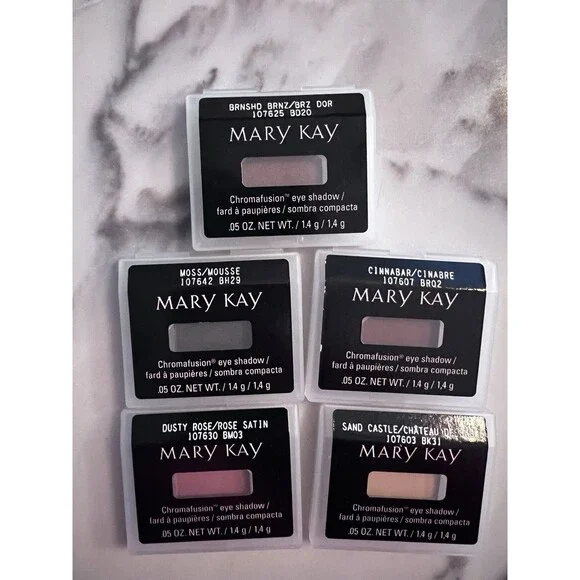 Mary Kay Chromafusion Eye Shadow lot of 5 moss bronze rose cinnabar sand castle