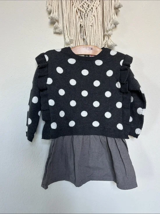 Zara knitwear polka dot sweater dress