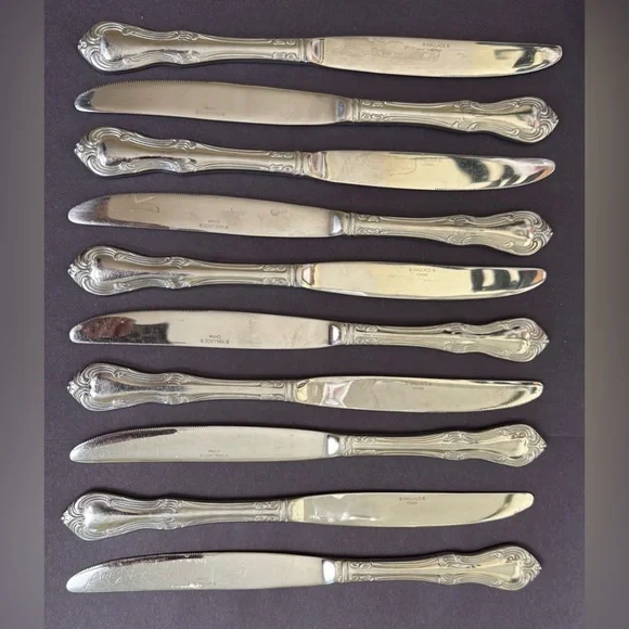 WALLACE SILVER Whitman Stainless Set of 10 Modern Knives Flatware‎ Silverware
