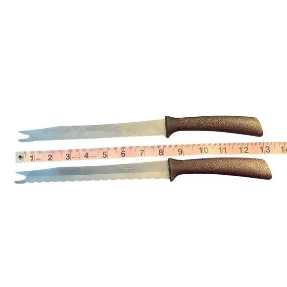 Vintage QUIKUT Stainless Serrated Carving Knives Lot‎ of 2 Made USA