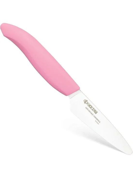Ceramic Paring Knife - 3-Inch White Blade with Pink Handle, Kitchen Essential