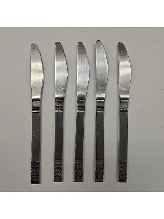 Vintage MSI Danika Set of 5 Knives Celtic Knot Japan Stainless Flatware