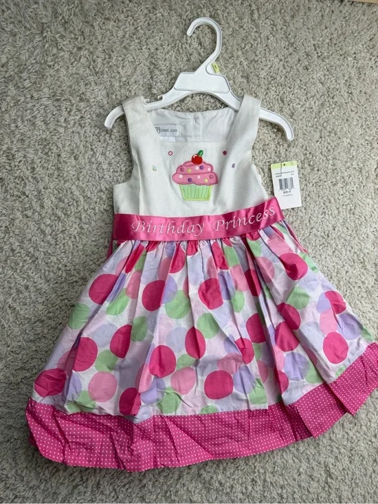 4T Birthday Princess Polka Dot Cupcake Dress NWT