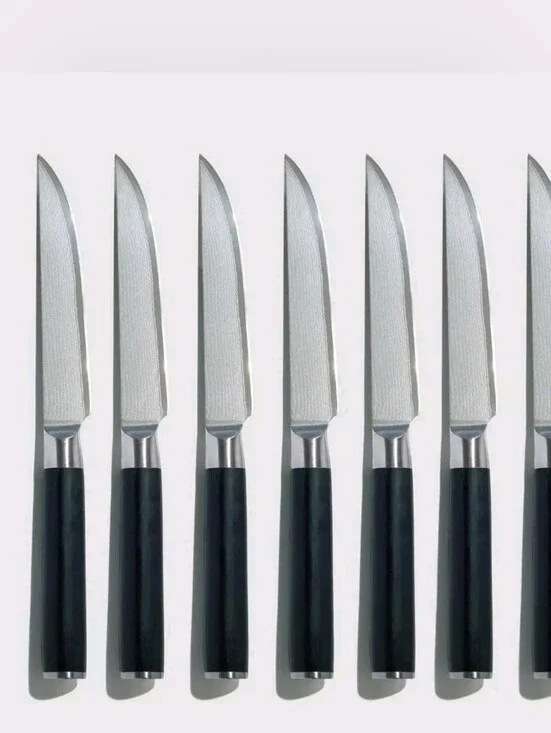 NEW! Quince- Essentials Japanese Damascus Steak Knife Set Of 8! (Z8)