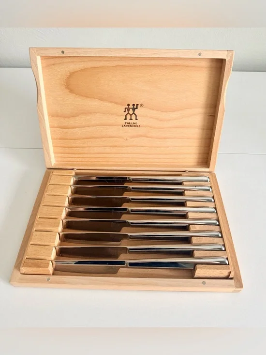 Zwilling J.A. Henckels 8-Piece Stainless Steel Steak Knife Set w/ Wooden Present