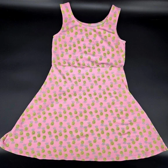 Simply‎ Styled Girls 10/12 Pink Pineapple Sleeveless Fit & Flare Dress Summer