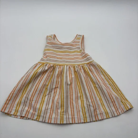 Cat‎ & Jack Dress Girls 9-12M Multicolor Striped Sundress Knee Length Summer