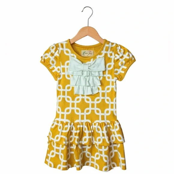 Mia Joy Mustard Dress with Ruffle Detail. Size 2. Excellent Condition.