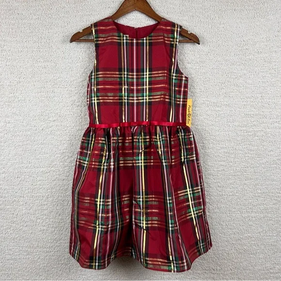 Purple Rose Dress Girls‎ 16 Red Plaid Holiday Fit & Flare Sleeveless Zip