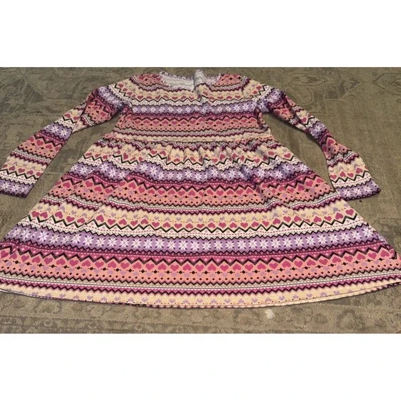 The Children's Place Heart Dress Size XL (14) Pink‎ Long Sleeve