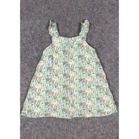 Angel Dear Floral  Cotton Dress  Green 3T Summer