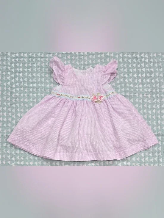 Laura Ashley Seersucker Dress - 3-6M