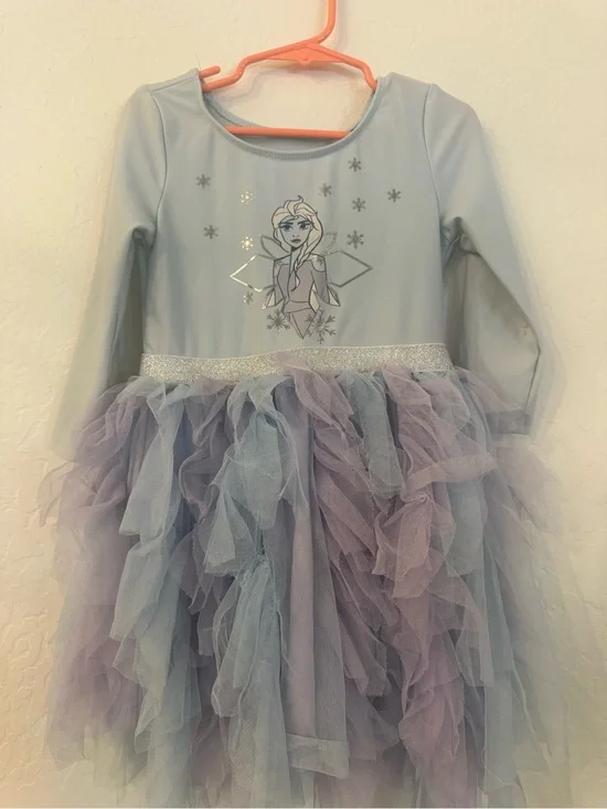 Disney Frozen Light Blue & Lavender Tulle Elsa Princess Dress