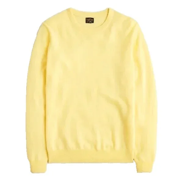 NWT J.Crew Men's Cashmere Crewneck Sweater in Spring Yellow Pullover L