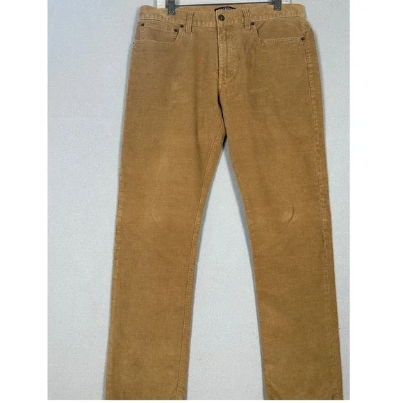 J Crew Pants Mens 32X30 Brown Camel Mercantile Flex Slim Fit Corduroy 5-Pocket