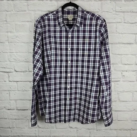 J Crew Tailored Fit Washed Long Sleeve Button Front Casual Shirt.‎ Men's XL