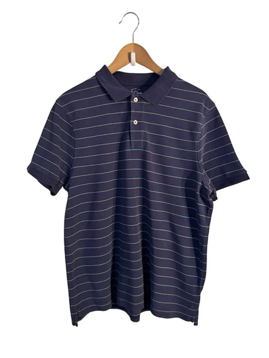 [J. Crew] Men's Classic Navy Striped Polo Shirt
