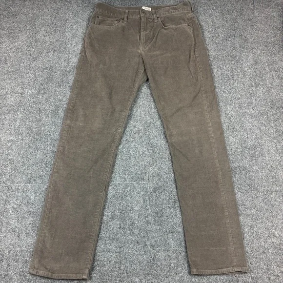 J. Crew 770 Straight Corduroy Pants Mens 30x32 Brown Fine Wale 5-Pocket Z94-2‎