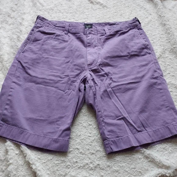 J. Crew Stanton Lavender Chino Flat Front Shorts Preppy Cotton Twill Travel