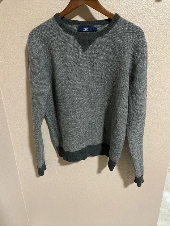 J. Crew Men's Gray lambs wool Crewneck Sweater