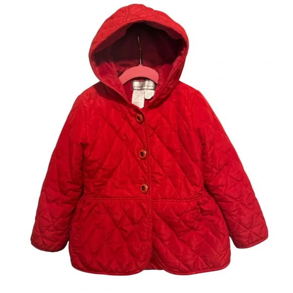 American Widgeon Jacket Quilted Peplum Red Matelasse Faux Fur Lined 6