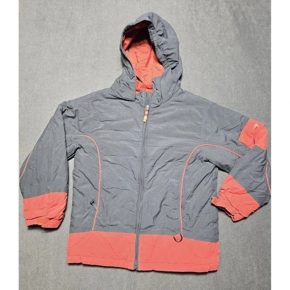 LL Bean Youth Ski Coat Jacket Thinsulate‎ Hooded Large 14/16 Red Gray