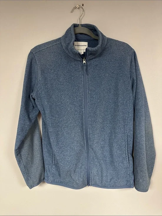 Amazon Essentials Girl or Boy Full Zip Two Pocket Blue fleece jacket, 14-16 XXL