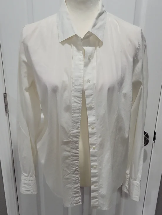 J. Crew Women's White Button-Front Dress Shirt