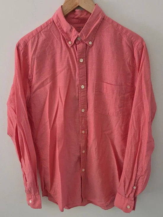 J. Crew Men's Long-Sleeve Cotton Chambray Button-Down Shirt