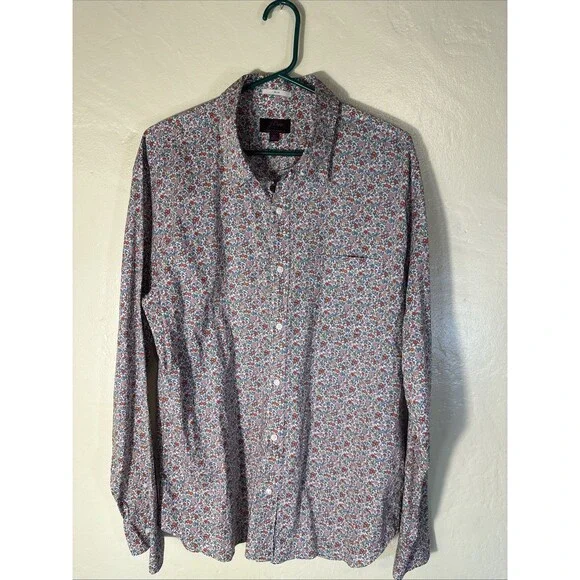 J Crew Liberty Fabric XL Men’s LS Shirt Floral Bouquet Americana Slim Fit