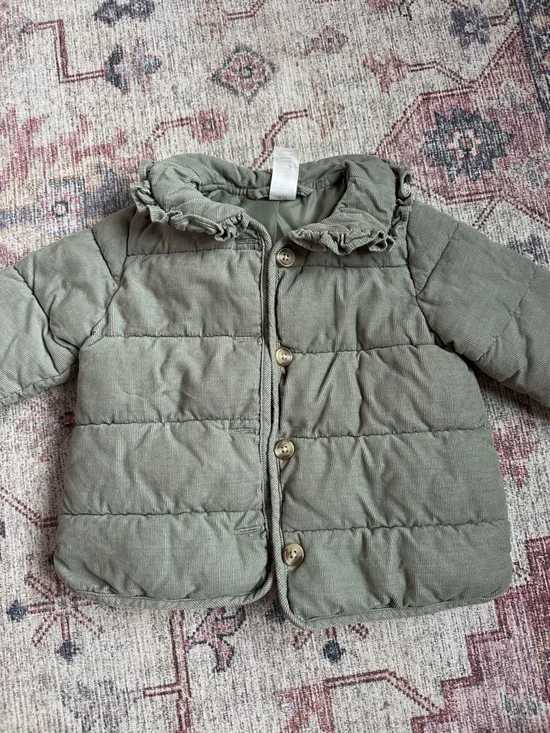 H&M 9M Olive Green Quilted Puffer Jacket