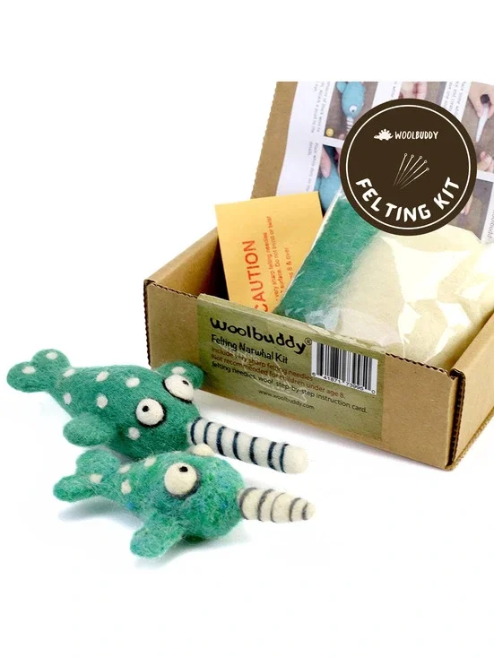 Woolbuddy - Needle Felting Narwhal Kit