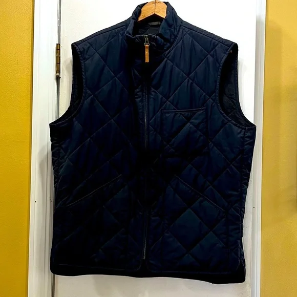 J. Crew Outerwear Sussex Quilted Navy Blue Vest! EUC