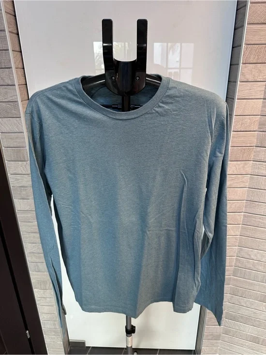 J. Crew Men's Long Sleeve Crewneck Tee in Dusty Blue