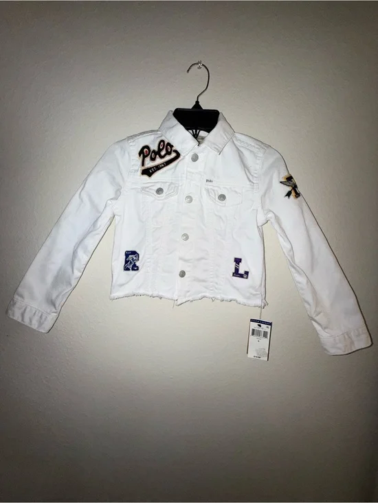 Polo by Ralph Lauren White Jacket with Polo Bear Horse Patch