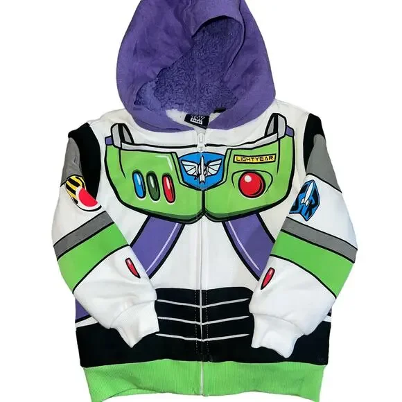 DISNEY TOY STORY BUZZ LIGHTYEAR  HOODED FLEECE ZIP JACKET Costume 2T New