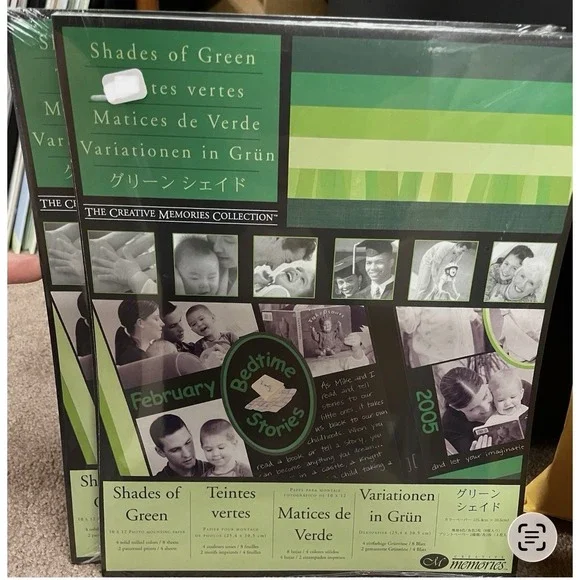 Creative Memories Shades of Green Photo Mounting Paper Pack NEW Vtg 2005 10x12
