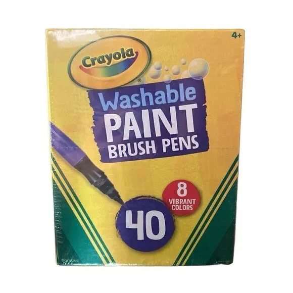 Crayola‎ Washable Paint Brush Pens, 40 pack set  8 vibrant colors NEW
