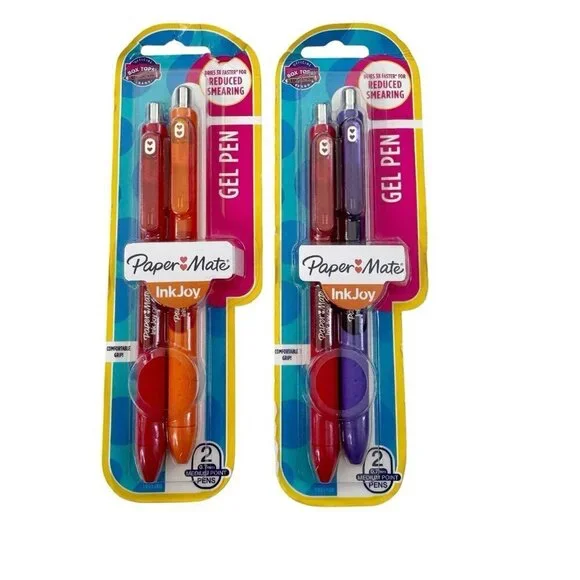 NEW Paper Mate Inkjoy Gel Pens Medium Point .7mm assorted 2 Packages 4 Pens