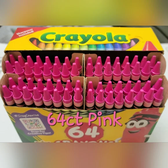 (64)Crayola Crayons (Carnation Pink) Single Color Bulk Lot