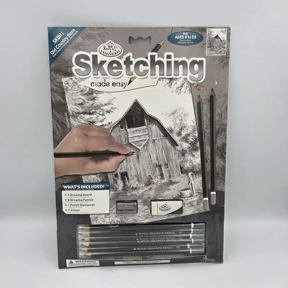 New Royal Langnickel Sketching Made Easy‎ Kit 8.75 x 11.3 SKBN1 Old Country Barn