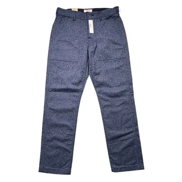 J.Crew Wallace & Barnes Mens 30x30 Officer Pants Blue Stripe Button Fly NWT