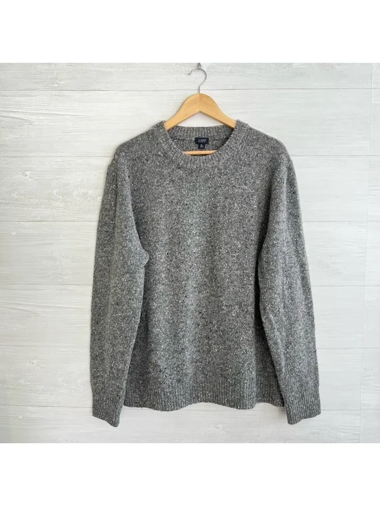 NWT J.Crew Men’s Gray Donegal Wool Blend Crewneck Sweater XL