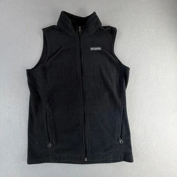 Columbia Steens Mountain Black Fleece Full Zip Vest Youth Large 14/16 Outdoors