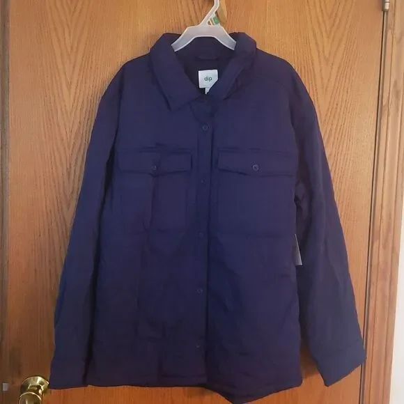 NWT Navy Blue dip Lightweight Quilted Lined Jacket Coat Youth Sz M (8-10)