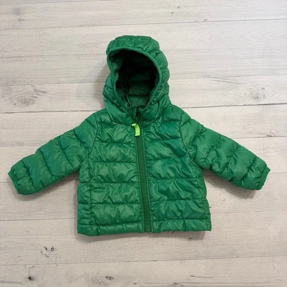 Primary kids baby green lightweight puffer jacket‎ 0-6 months