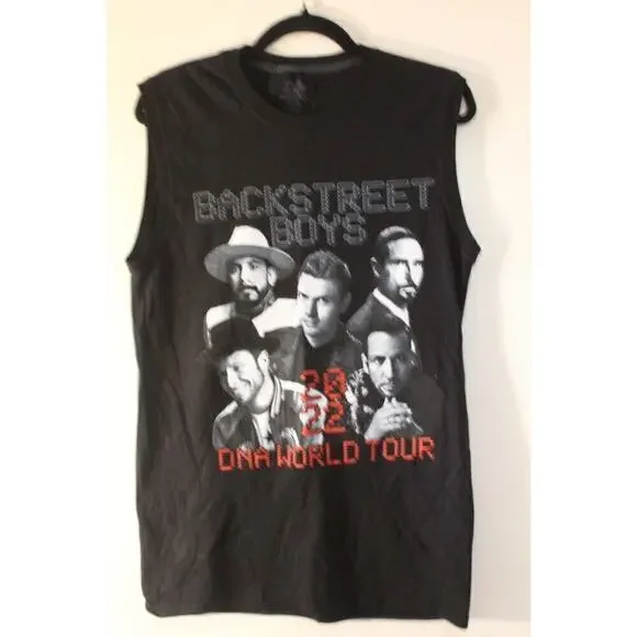 BACKSTREET BOYS DNA World Tour 2022 Size Large‎ Black T-Shirt (B)