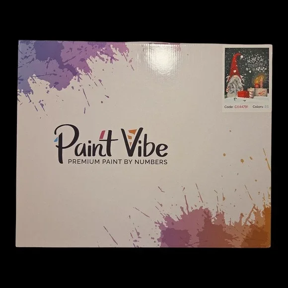 Paint‎ Vibe Premium Paint by Numbers Kit Christmas Gnome Let It Snow 25 Colors