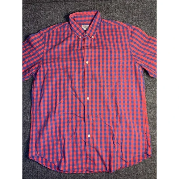 J.CREW Shirt Mens Large Multi Plaid Woven Tailored Fit Casual Collar Button-Down
